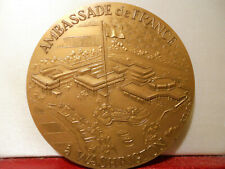 1986 RARE LARGE ART MEDAL USA 81mm FRENCH EMBASSY IN WASHINGTON DC
