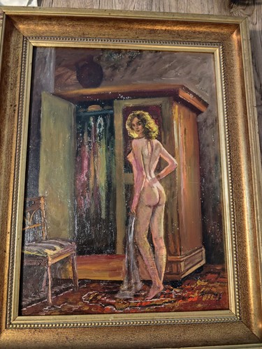 Tableau huile sur panneau - , de