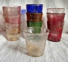 10 ancien lumignon verre soufflé Photophore Bougie procession église 19 ème 