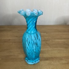 Vase En Pâte De Verre Bleu