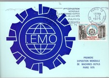 1842+ FDC  CARTE  FLAMME   1er JOUR     EXPOSITION MONDIALE MACHINE OUTIL