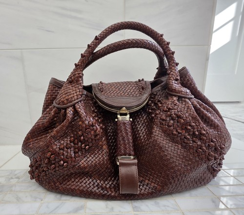 Rare vintage fendi woven brown - vintage,