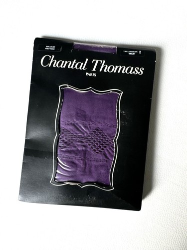 Collant opaque violet motif