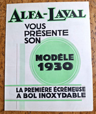 1930 Publicité ALFA-LAVAL Catalogue Ecrémeuse à bol inoxydable