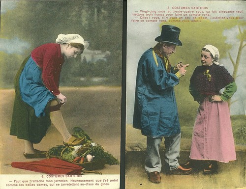 Cartes postales costumes - postales, "