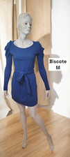 Biscote Taille 38 NEUF  robe manches longues bleue + ceinture