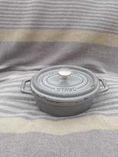 Ancienne Petite COCOTTE FONTE EMAILLE STAUB MI FRANCE  15cm Marmite Vintage
