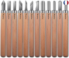 Preciva Outil de Gravure en Bois Kit, 12 Pièces Décapage Couteau Sculpture sur B