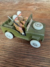 RARE JOUET SALZA JEEP "POLICE MILITAIRE" ALUMINIUM MADE IN FRANCE