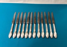 12 couteaux à entremets BOULENGER modèle CACAO métal argenté ART NOUVEAU 20,5 cm