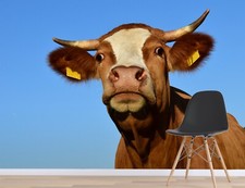 Papier peint animal 3D vache ciel A025 peinture murale auto-adhésif amovible Wendy