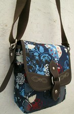 -AUTHENTIQUE  sac bandoulière  SOCO  toile/cuir  TBEG vintage bag