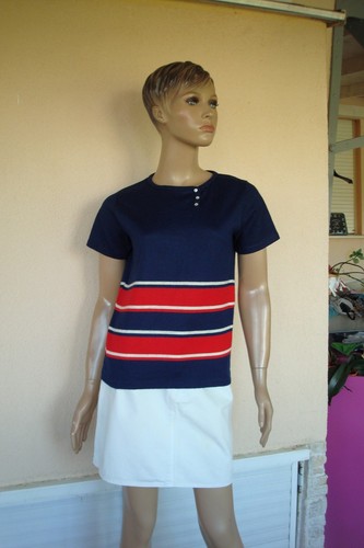 Top printanier mariniere bleu - top,