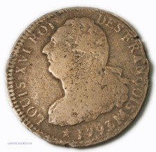 (FR1) Louis XVI 2 SOLS 1793 MA Marseille An 5, lartdesgents p2770