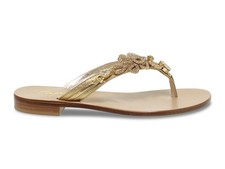 Sandales plates Capri 20P33 O en stratifié or - Chaussures Femme