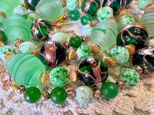 Collier ancien perles - , verre