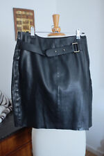 Jupe noire cuir agneau MAJE 36/38