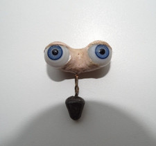 Yeux bleus poupée anciens verre pièce détachée Œil Ø 1,4 cm iris Ø 0,8 cm LOT 5