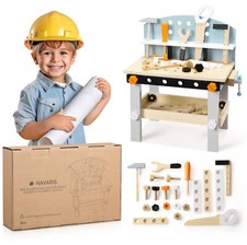 Établi pour enfant en bois - Banc à outils avec 20 pièces en MDF - Jeu d'éveil