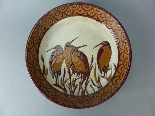 Grand plat decor echassiers - grand,