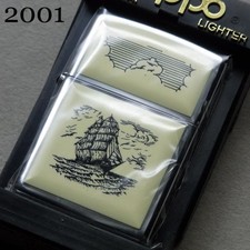 Zippo Scrimshaw voilier sauvagine inutilisé objet de collection
