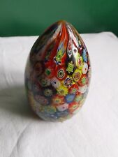 Presse papier forme oeuf multicolore verre murano 7x2 cm