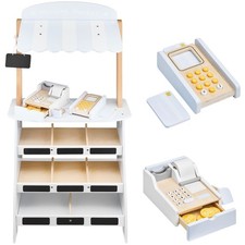 Marchande Enfant en Bois - Grand Stand Vendeur Caisse Enregistreuse, Monnaies