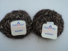 pelotes PINGOUIN qualité SOIREES  - coloris noir et lurex doré, argenté