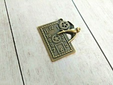 Clock Pendant Antiqued Bronze