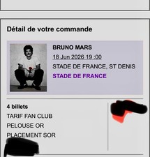 4 Places Pelouse Or BRUNO MARS