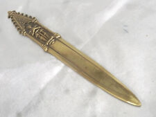 🇫🇷  ANCIEN COUTEAU COUPE PAPIER OUVRE LETTRE BRONZE DORE GOTHIQUE ARMURE