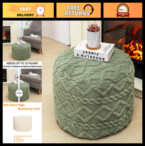 Modern round pouf ottoman - modern,