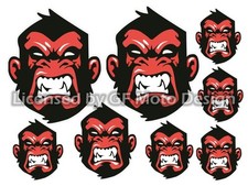 ATV Surf Bike Mad Crazy Monkey bad 8 stickers decals Car Motorbike Helmet