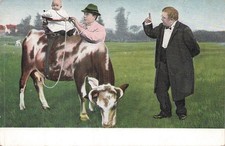 CP SURREALISTE BEBE TETE VACHE NOURRICE ET PROFESSEUR - 28918