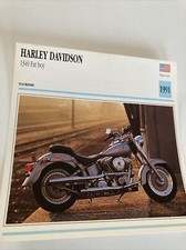 Harley Davidson 1340 Fat Boy 1991 fiche carte moto de collection Atlas