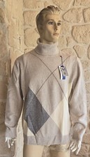 Pull beige col roulé neuf
