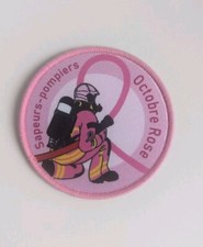Écusson à scratch, Sapeurs-Pompiers, Octobre Rose