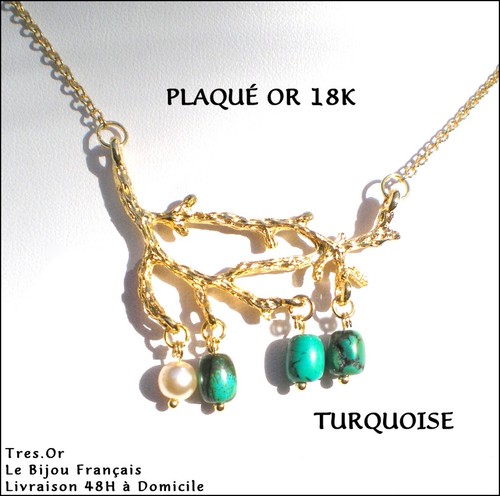 Plaqué 18k turquoises - plaquÉ, or