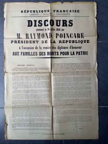 Affiche ancienne morts - ancienne, 14-18