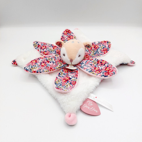 Doudou faon blanc - , rose