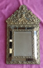 Miroir à parcloses NIII  Napoléon III fin 19ème en cuivre repoussé