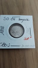 Pièce de 50 centimes semeuse argent 1898 - SUP
