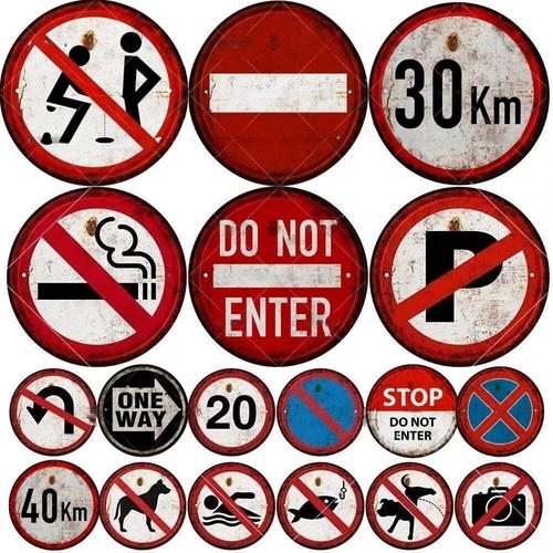 Stop warning round - warning, garage