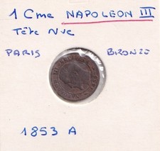 Un Centime NAPOLÉON III, TÊTE NUE 1853A