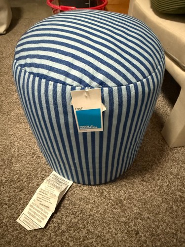 Dorm pouf striped - striped, blue