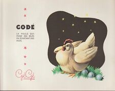 Buvard Jouets gégé . Codé la poule qui pond des oeufs en écartant des ailes