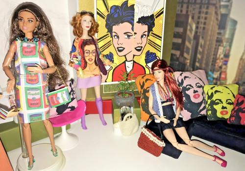 Barbie pop art style gold - barbie,