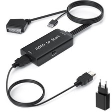 Adaptateur HDMI Peritel avec Câbles HDMi Convertisseur HDMI vers Péritel Full...