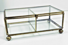 Ancien Coffret Boite à Bijoux Coffret en Laiton et Verre Vintage