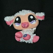 Peluche doudou mouton PetShop HASBRO 2009 rose blanc 13 cm TTBE